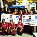 Monks gather for a photo before departing to earthquake area.