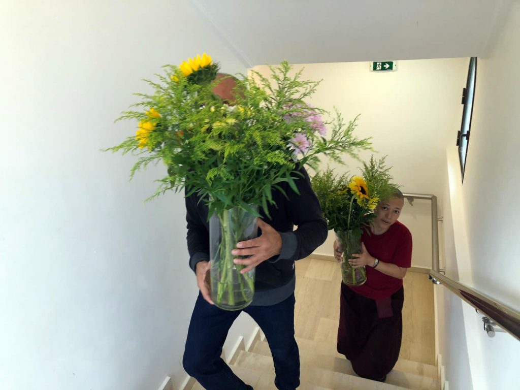 Shrine Room Set-Up, Mahasangha 2018 in Athens