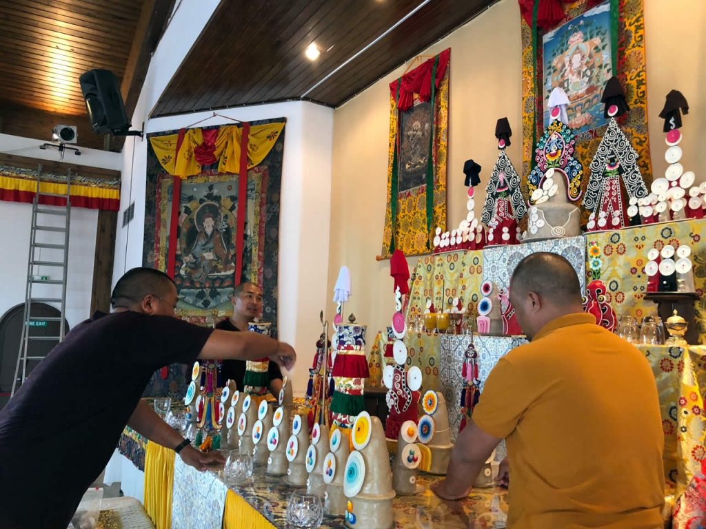 Shrine Room Set-Up, Mahasangha 2018 in Athens